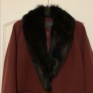 Fur collar coat